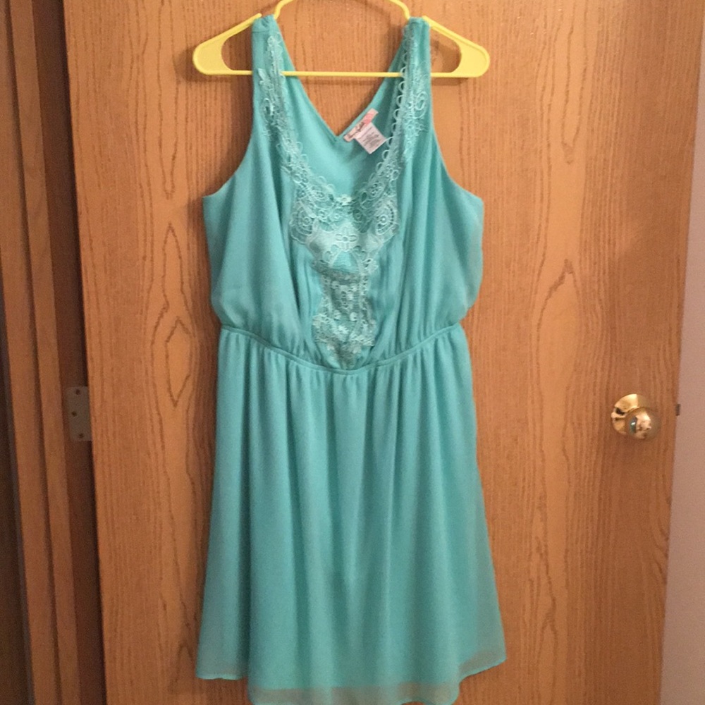 Light Green Love Squared 1X Chiffon Dress